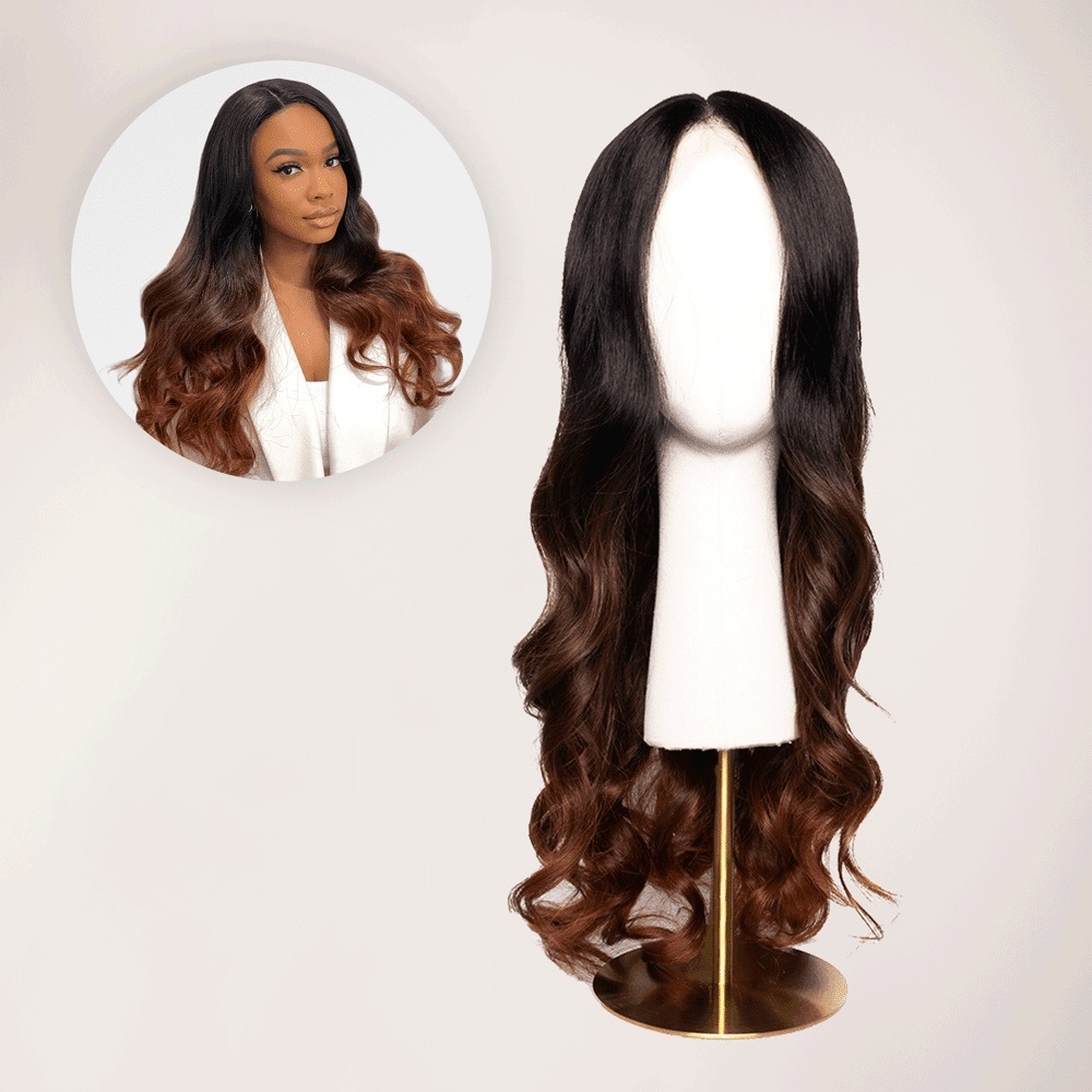 24” Long Wavy Synthetic Ombré Wig from Insert Name Here